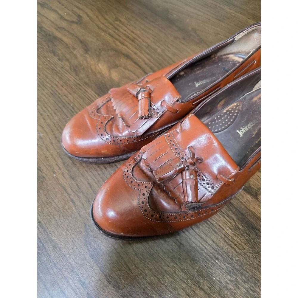 Johnston & Murphy Brown Leather Tassel‎ Loafers Men's 10M #15-3160